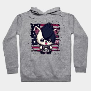 Cute Dog 4th of July Stars and Stripes Strut Hoodie